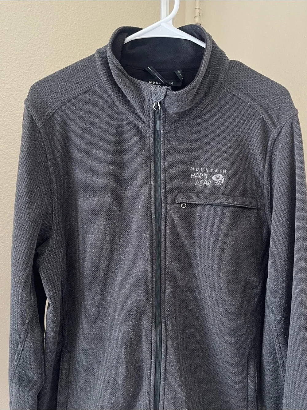 Mountain Hardwear Full Zip Fleece Jacket Gray Textured OM5961 Size M